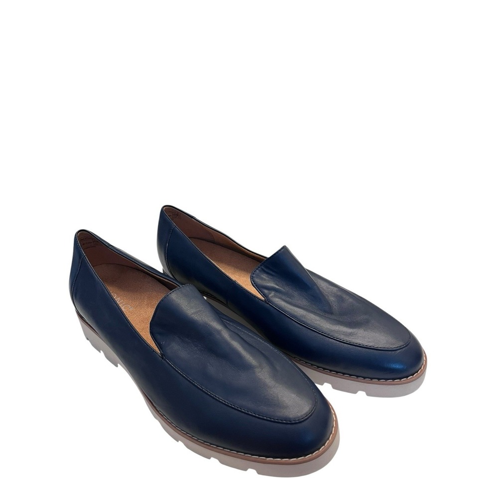 New VIONIC Sz 12 Kensley Loafer Navy Blue Leather Slip On Flats Women's Comfort - Picture 4 of 7